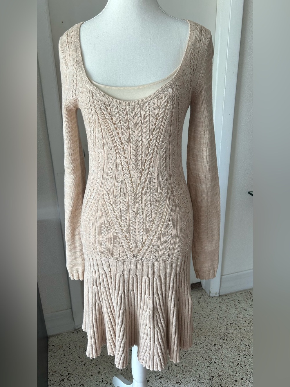 Cable Knit Bodycon Sweater Dress